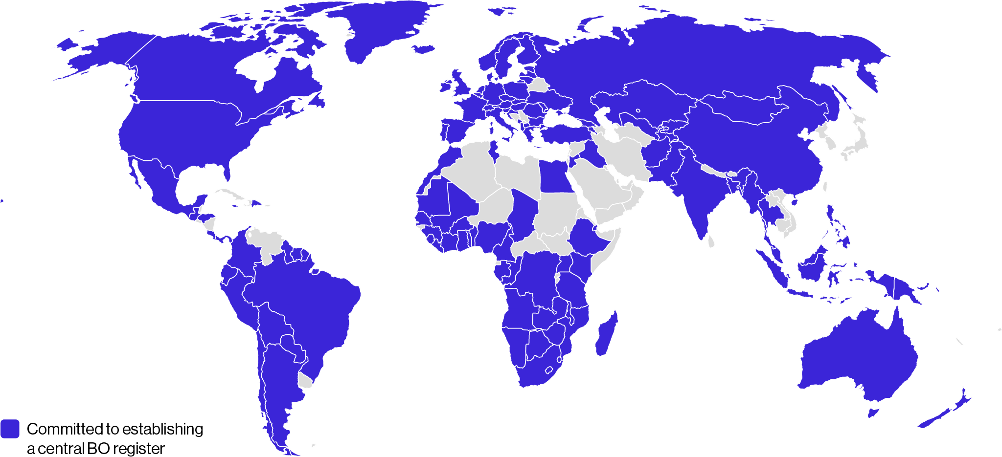 Figure 1. Countries committed to establishing a central BO register.