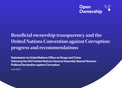 Open Ownership's submission to the United Nations Office on Drugs and Crime following the 2021 United Nations General Assembly Special Session Political Declaration against Corruption