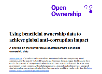 Using beneficial ownership data to achieve global anti-corruption impact
